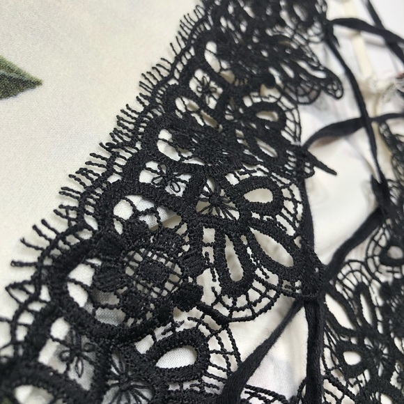 NEW Mode Boho Floral Bell Sleeve Lace-up Crisscross Back Hippie Sexy Crop Top - Picture 5 of 14